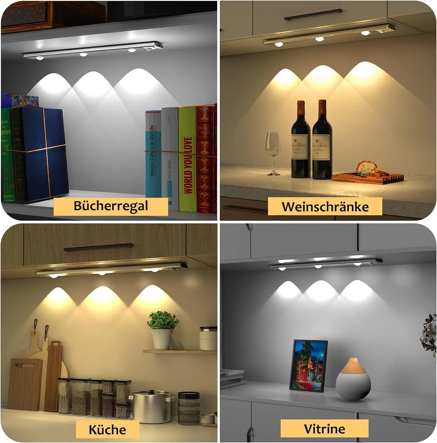 LumaNest™ Motion Sensor LED Light – USB Rechargeable, 3 Color Modes for Cabinets, Wardrobes & Stairs